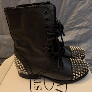 Steve Madden Coban Studded Black Combat Boots
